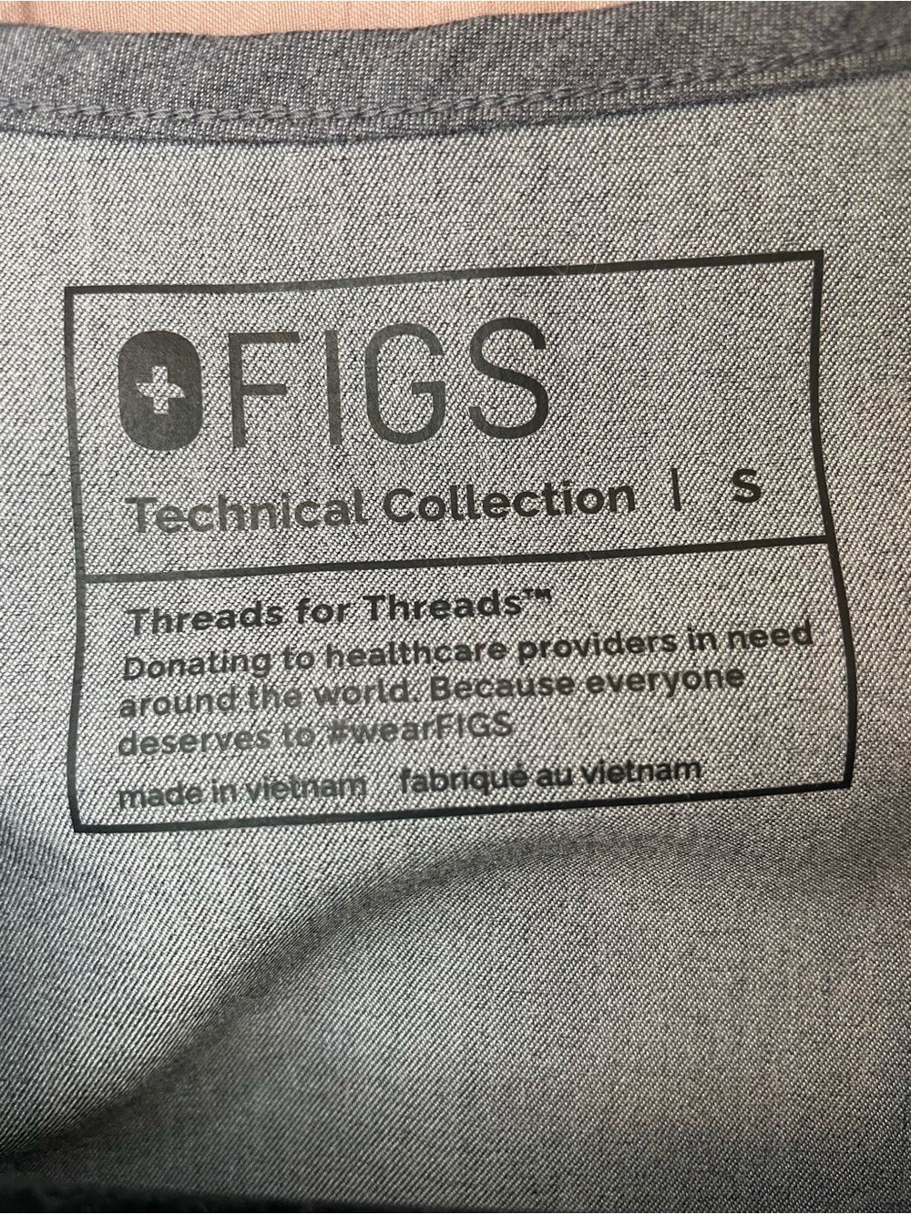 Figs Kids Gray Pajama Set with Teal Drawstrings - Picture 6 of 7